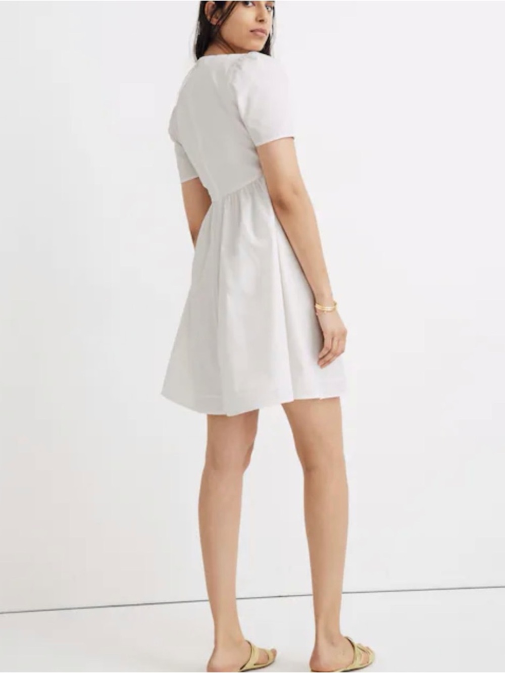 Madewell White Tie Front Mini Dress - Picture 3 of 9